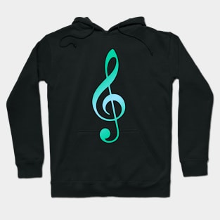 Sea Foam Colored Treble Clef Hoodie